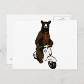 Scooter Bear Postkarte (Vorne/Hinten)