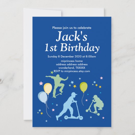 Scooter, Bikes, Skateboards, fahren weiter Einladung (Vorderseite)