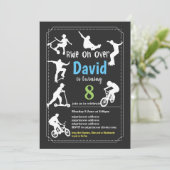 Scooter, Bikes und oder Skateboards, fahren weiter Einladung (Stehend Vorderseite)