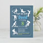 Scooter, Bikes und oder Skateboards, fahren weiter Einladung (Stehend Vorderseite)