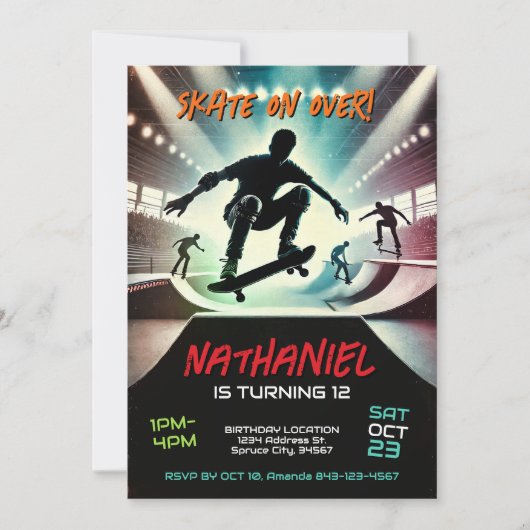 Scooter Birthday Einladung für Jungen (Vorderseite)