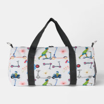 Scooter Bloom Duffle: Whimsical Wheels Transport