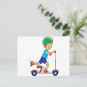 Scooter Boy Postkarte (Stehend Vorderseite)