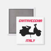 Scooter, Civitavecchia, Italien Magnet (Vorderseite/Rückseite)