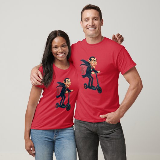 Scooter Dracula Funny toon Vampire on Electric Rid T-Shirt (Unisex)