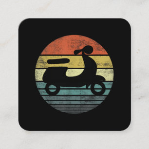 Scooter Driver Gift Funny Retro Classic Motorrad Quadratische Visitenkarte