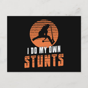 Scooter Driver I Do My Own Stunts Stunt Vintag Postkarte