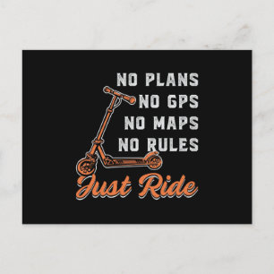 Scooter Driver Just Ride Stunt Retro Vintag Funny Postkarte