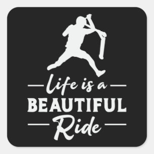 Scooter Driver Life ist eine schöne Fahrt Vintag Quadratischer Aufkleber