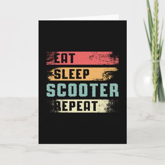 Scooter-Fahrer E-Scooter-Roller-Stunt Vintag Karte (Vorderseite)