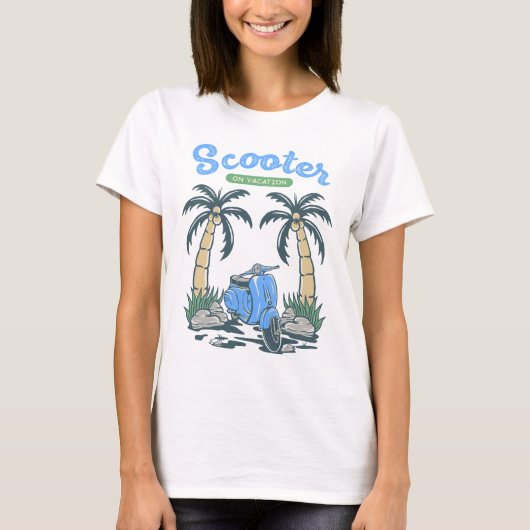 Scooter für Urlaub T-Shirt (Vorderseite)