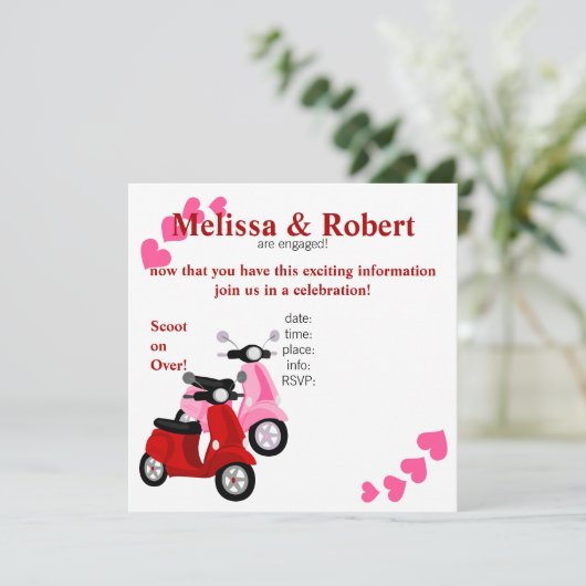 Scooter für zwei! einladung (Stehend Vorderseite)