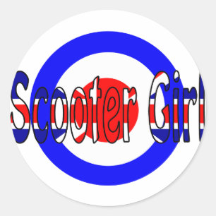 Scooter Girl Mod Zielscheibe Runder Aufkleber