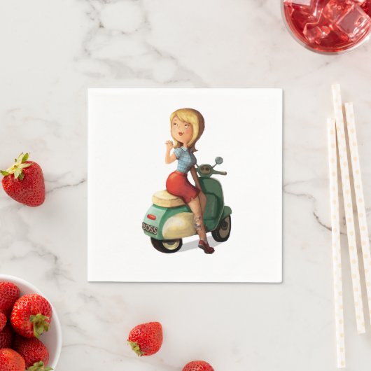 Scooter Girl Serviette (Beispiel)