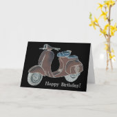 Scooter Greeting Card Karte (Gelbe Blume)