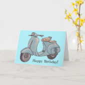 Scooter Greeting Card Karte (Gelbe Blume)