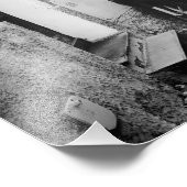 Scooter in einer Straße in Italien in Schwarz-Weiß Fotodruck (Ecke)