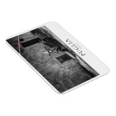 Scooter in Schwarz und Weiß in Apulien Magnet (Rechte Seite)