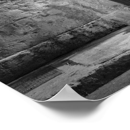 Scooter in Schwarzweiß Poster (Ecke)