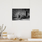Scooter in Schwarzweiß Poster (Küche)