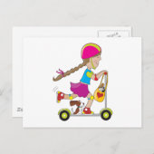 Scooter Kid Postkarte (Vorne/Hinten)