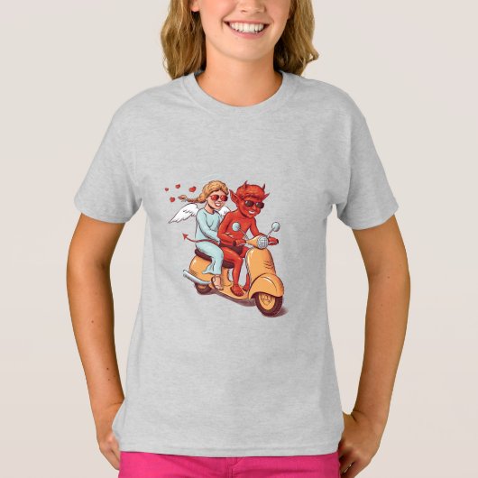 Scooter Love – Devil & Angel Kids T-Shirt (Vorderseite)