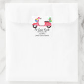 Scooter mit Weihnachten Quadratischer Aufkleber (Tasche)