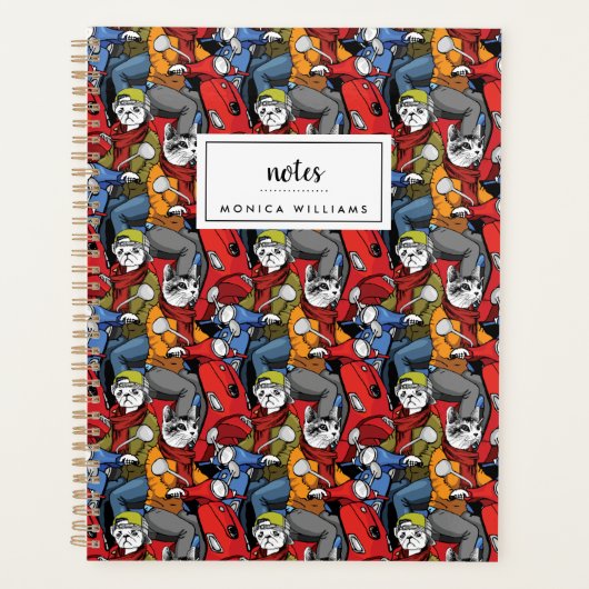 Scooter-Muster für Katzen und Hunde | Name hinzufü Planer (Vorderseite)