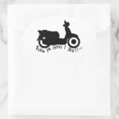 Scooter oder E-Bike - So Roll ich! Ovaler Aufkleber (Tasche)