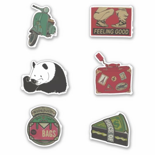 Scooter Panda Gefühl Good Suitcase Dollar Stück Aufkleber (Vorderseite)