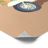 Scooter parkte auf der italienischen Straße. Poster (Ecke)