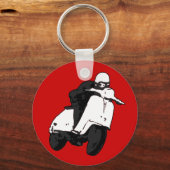 Scooter Racer grau schwarz Schlüsselanhänger (Vorderseite)
