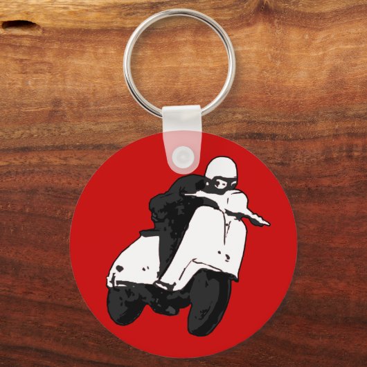 Scooter Racer grau schwarz Schlüsselanhänger (Vorderseite)