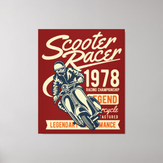 Scooter Racer Vintag Retro Style Leinwanddruck