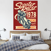 Scooter Racer Vintag Retro Style Leinwanddruck (Insitu (Schlafzimmer))