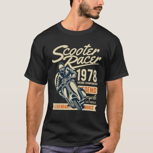 Scooter Racer Vintag Retro Style T-Shirt (Vorderseite)