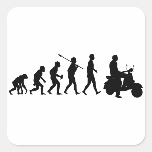 Scooter Rider Quadratischer Aufkleber (Vorderseite)