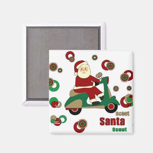Scooter Santa Magnet (Vorderseite/Rückseite)