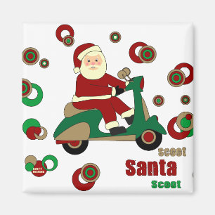 Scooter Santa Magnet