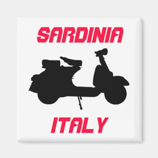 Scooter, Sardinien, Italien Magnet (Vorne)
