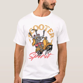 Scooter Spirit – Retro Skeleton Rider Design T-Shirt
