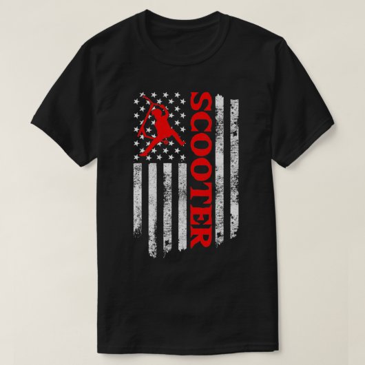 Scooter Stunt US Flag Retro Style Scooter Geschenk T-Shirt (Design vorne)
