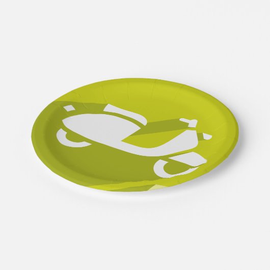 Scooter-Symbol Pappteller (Schrägansicht)