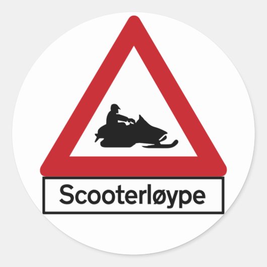 Scooter Track (1), Traffic Sign, Norwegen Runder Aufkleber (Vorderseite)