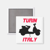 Scooter, Turin, Italien Magnet (Vorderseite/Rückseite)