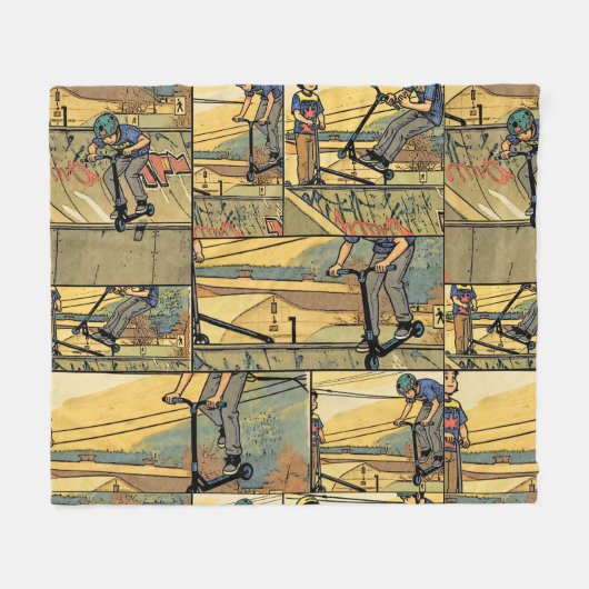 Scooter-Übung - Scooter-Fahrer Fleecedecke (Vorderseite (Horizontal))