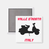 Scooter, Valle d'Aosta, Italien Magnet (Vorderseite/Rückseite)