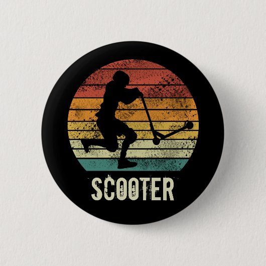 Scooter Vintag Sunset Retro E-Scooter Design Button (Vorderseite)