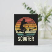 Scooter Vintag Sunset Retro E-Scooter Design Postkarte (Stehend Vorderseite)