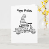 Scooter-Wortcollage Grußkarte Karte (Gelbe Blume)